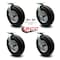 Service Caster 12 Inch Black Pneumatic Wheel Caster Swivel with 2 Swivel Locks SCC, 4PK SCC-100S3506-PNB-BSL-2-S-2 - alternate 5